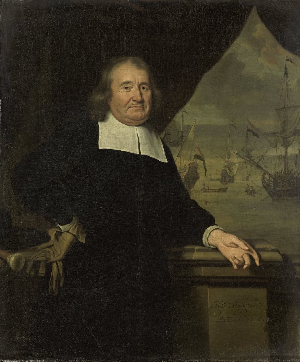 Portret kapitana lub właściciela statku autorstwa Michiel van Musscher