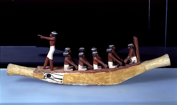 Model łodzi, ok. 2000-1900 pne (malowane drewno) (patrz również 326913) autorstwa Middle Kingdom Egyptian