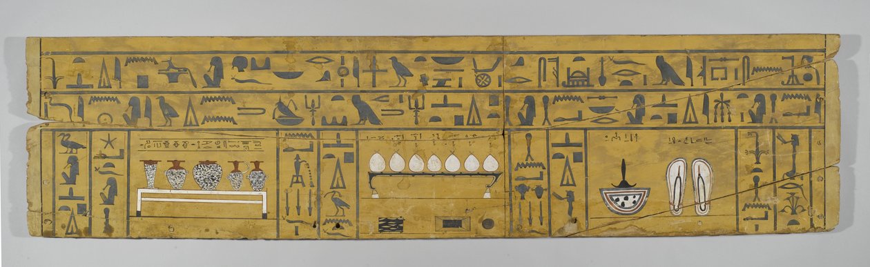 Panel z trumny kobiety, ok.2008-1875 pne (drewno z pigmentem) autorstwa Middle Kingdom Egyptian