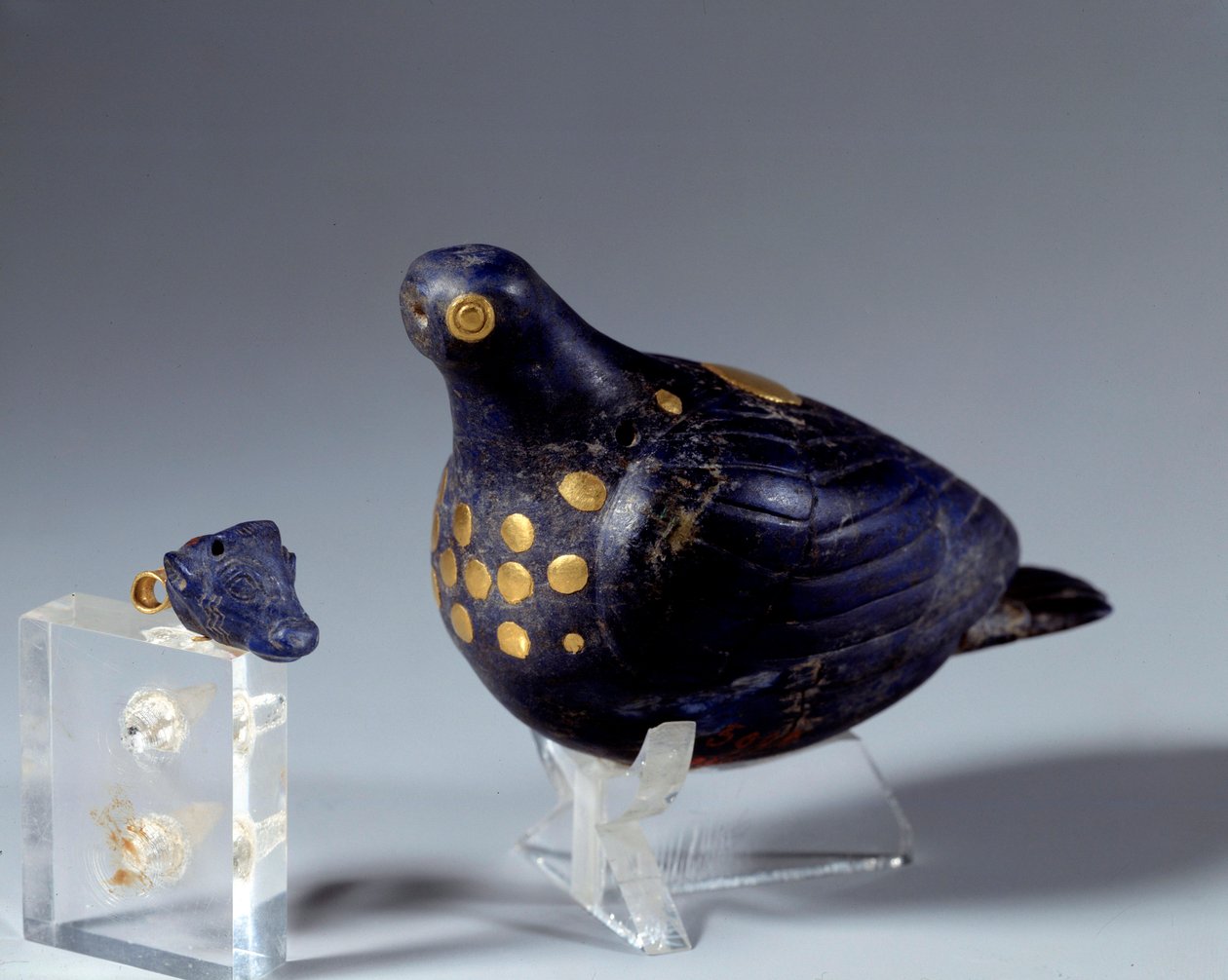 Starożytność wschodnia: gołąb w lapis lazuli (lapis lazuli) i złocie. Ze strony Susy. Okres medio-elamicki (Iran). 1200 pne Paryż, Luwr autorstwa Middle Elamite Period