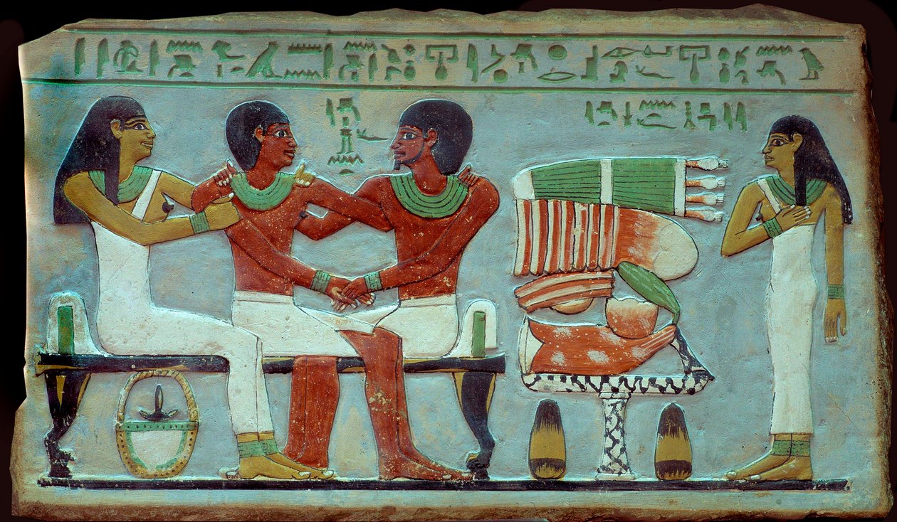 Starożytność egipska: prywatna i pamiątkowa stela z nekropolii Abydos koło Teb. Średnie imperium. Kair, Muzeum Egipskie autorstwa Middle Kingdom Egyptian