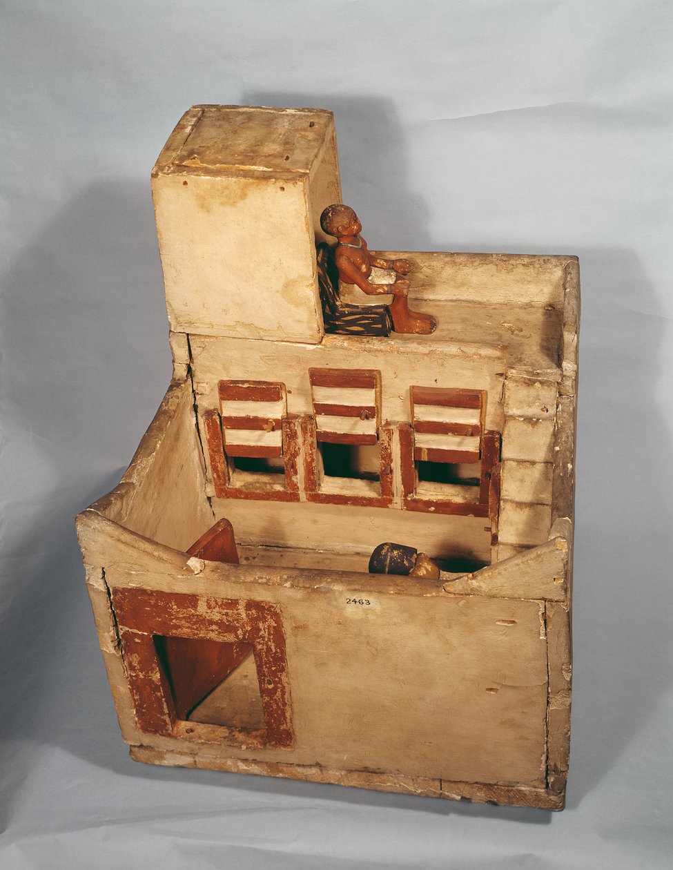 Drewniany model spichlerza z figurami, ok. 2000-1800 pne (drewno) autorstwa Middle Kingdom Egyptian