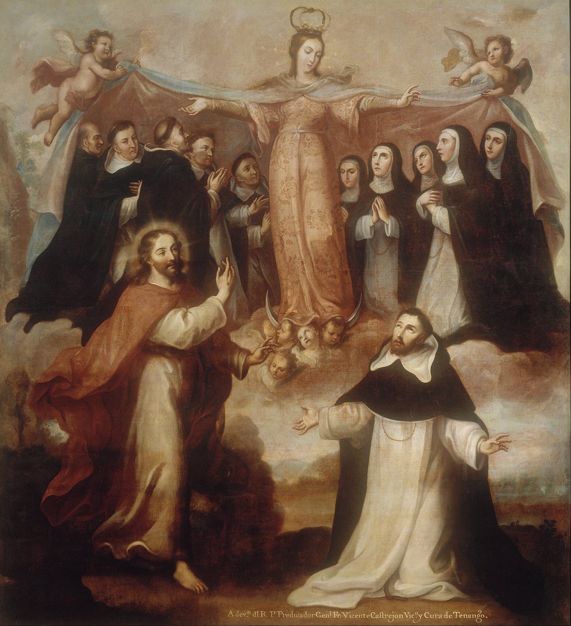 Alegoria Matki Bożej Patronki Dominikanów autorstwa Miguel Cabrera