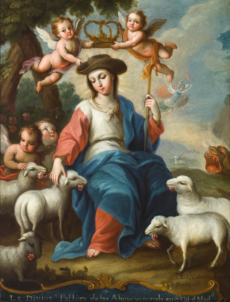 Boska Pasterka (La divina pastora) autorstwa Miguel Cabrera