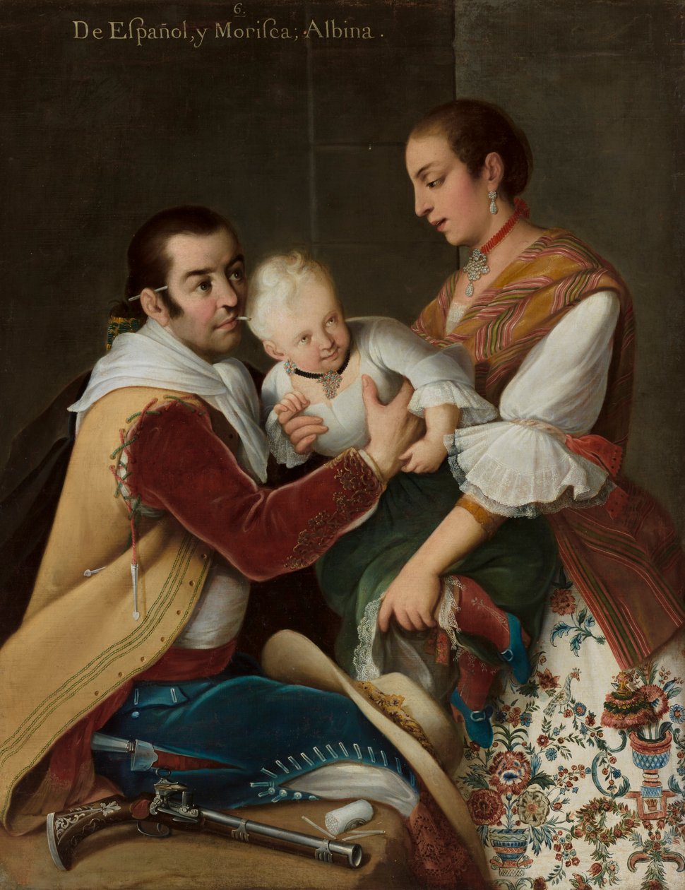 Dziewczyna albinos od Hiszpana i Moryski autorstwa Miguel Cabrera