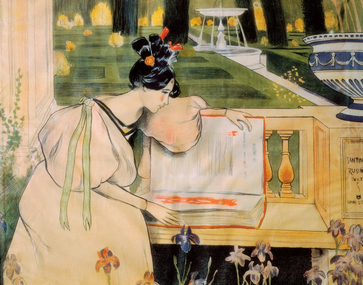 Plakat prezentacyjny Strony z życia Rusinola i Pratsa (litografia autorstwa Miguel Utrillo