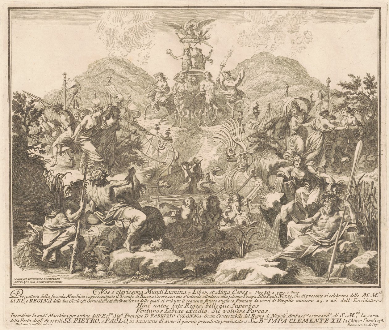 Seconda Macchina dla Chin z 1738 r.: Triumf Bachusa i Ceres autorstwa Miguel de Sorellò, after Carl Marcus Tuscher