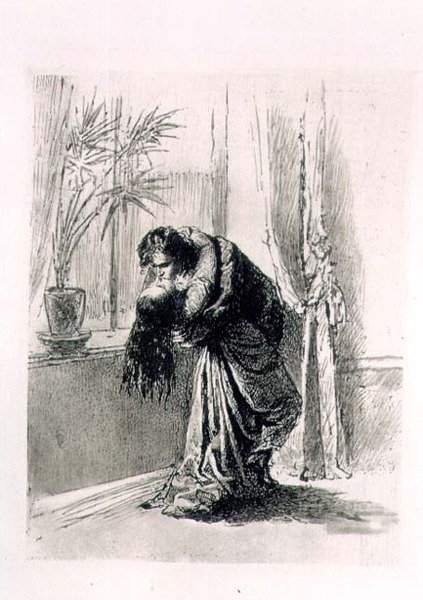 Objęcie pary, płyta 5 z „Liebe” („Miłość”), wyd. 1901 w Lipsku (heliograwiura) autorstwa Mihaly von Zichy
