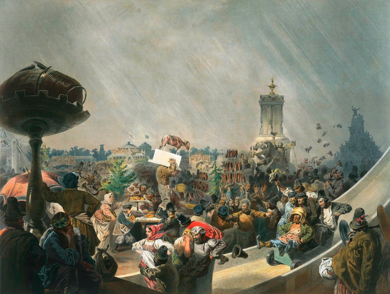 Uroczystości publiczne po koronacji cara Aleksandra II, Pole Chodynki, Moskwa, 1856. autorstwa Mihaly von Zichy