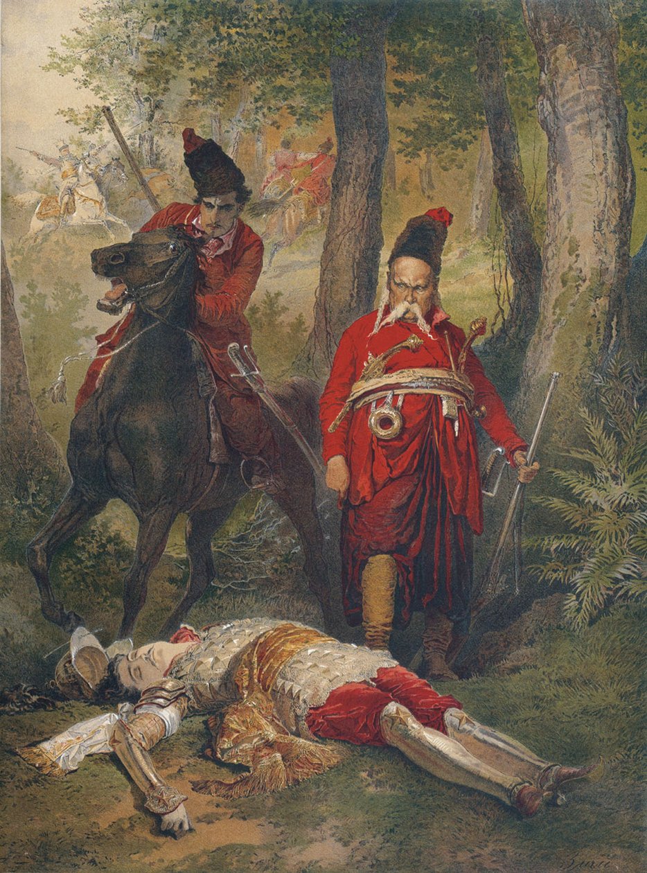 Taras Bulba Ilustracja do historii autorstwa N. Gogola, lata 90. XIX wieku autorstwa Mihaly von Zichy