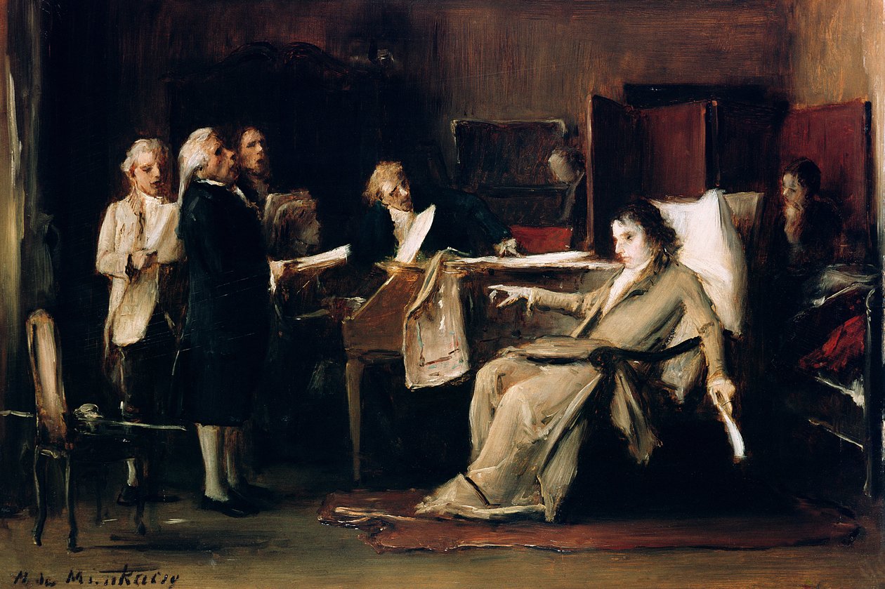 Mozart reżyserujący swoje Requiem na łożu śmierci autorstwa Mihály Munkácsy