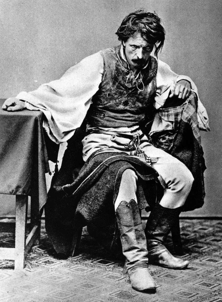 Studium fotograficzne do obrazu „Ostatni dzień skazańca”, ok. 1869 autorstwa Mihály Munkácsy