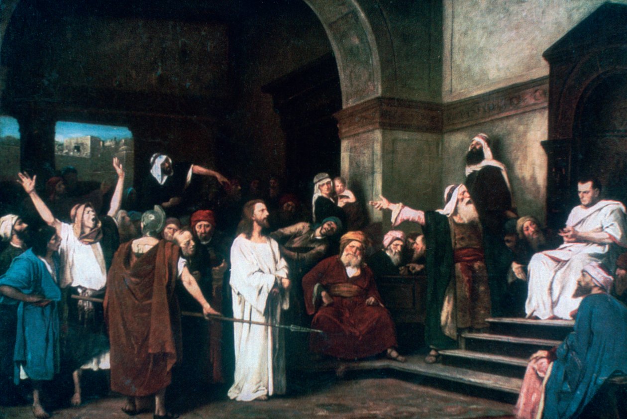 Chrystus przed Piłatem, 1881 r. autorstwa Mihály Munkácsy
