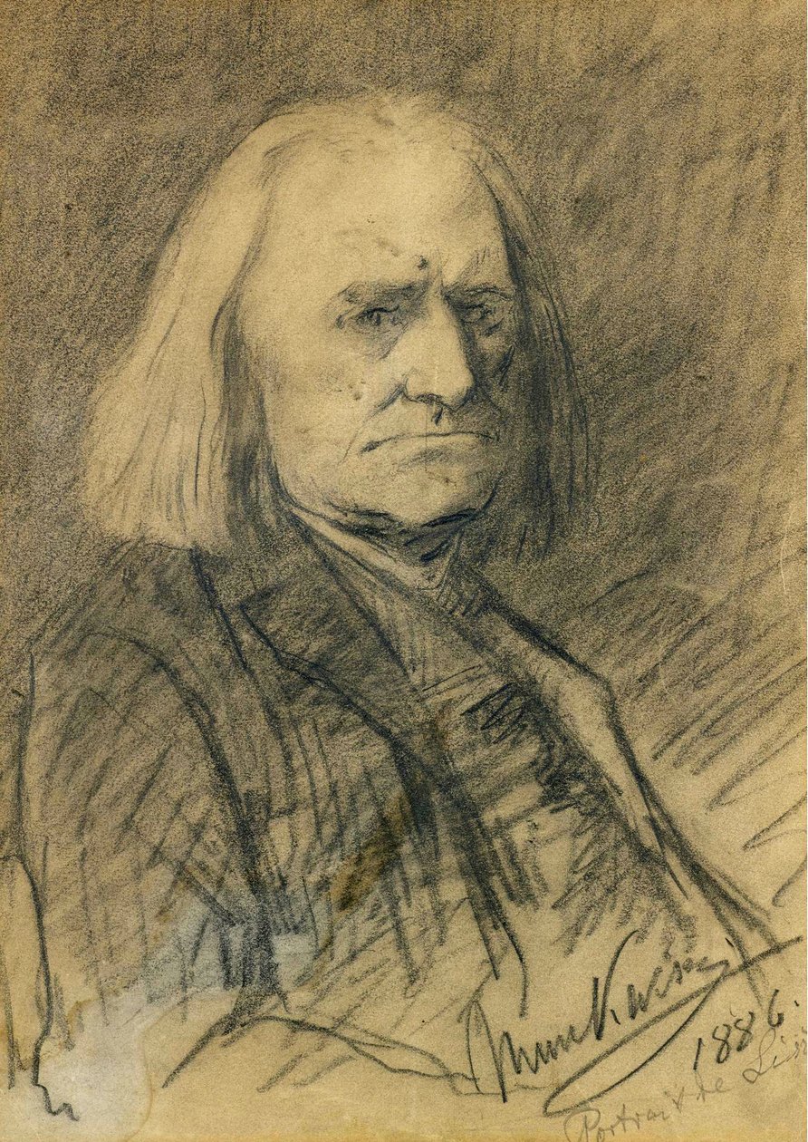 Portret Franciszka Liszta (1811-1886) autorstwa Munkacsy, Mihaly (1844-1900) autorstwa Mihály Munkácsy