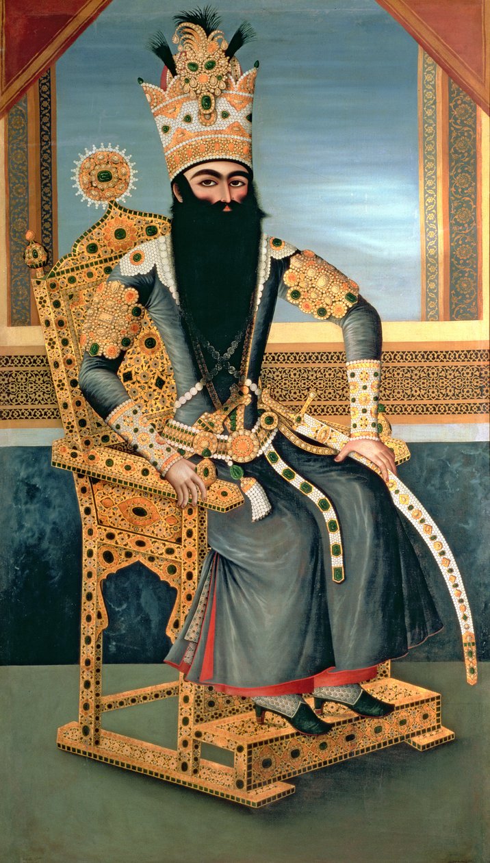 Portret ojca Ali Shah (1762-1834) c.1805 autorstwa MihrAli MihrAli