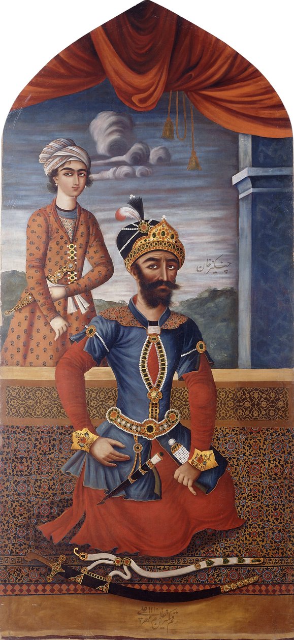 Portret Czyngis-chana, ok. 1803-4 autorstwa MihrAli