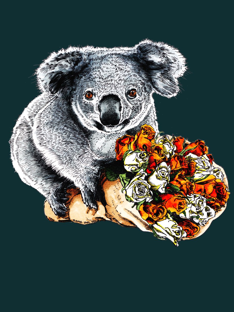 Dzięki Koala za Deep Cyan, 2020 autorstwa Mike Davis