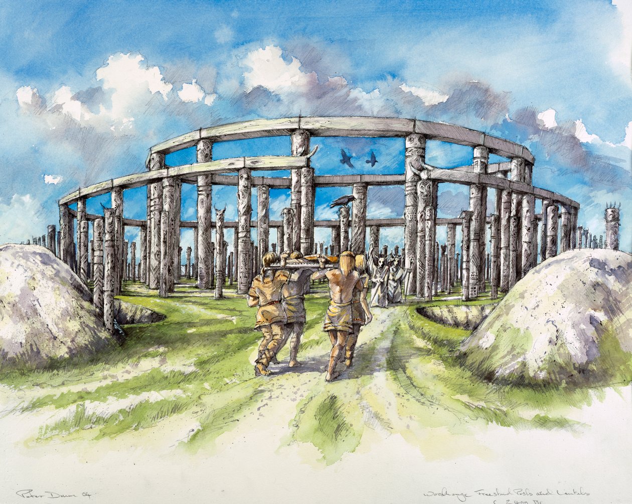 Woodhenge, ok. 25 wiek pne, ok. 1990-2010 autorstwa Mike Seaforth