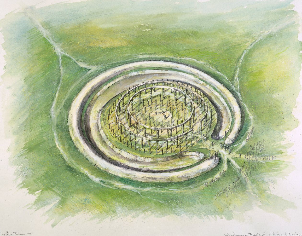 Woodhenge, ok. 25 wiek pne, ok. 1990-2010 autorstwa Mike Seaforth