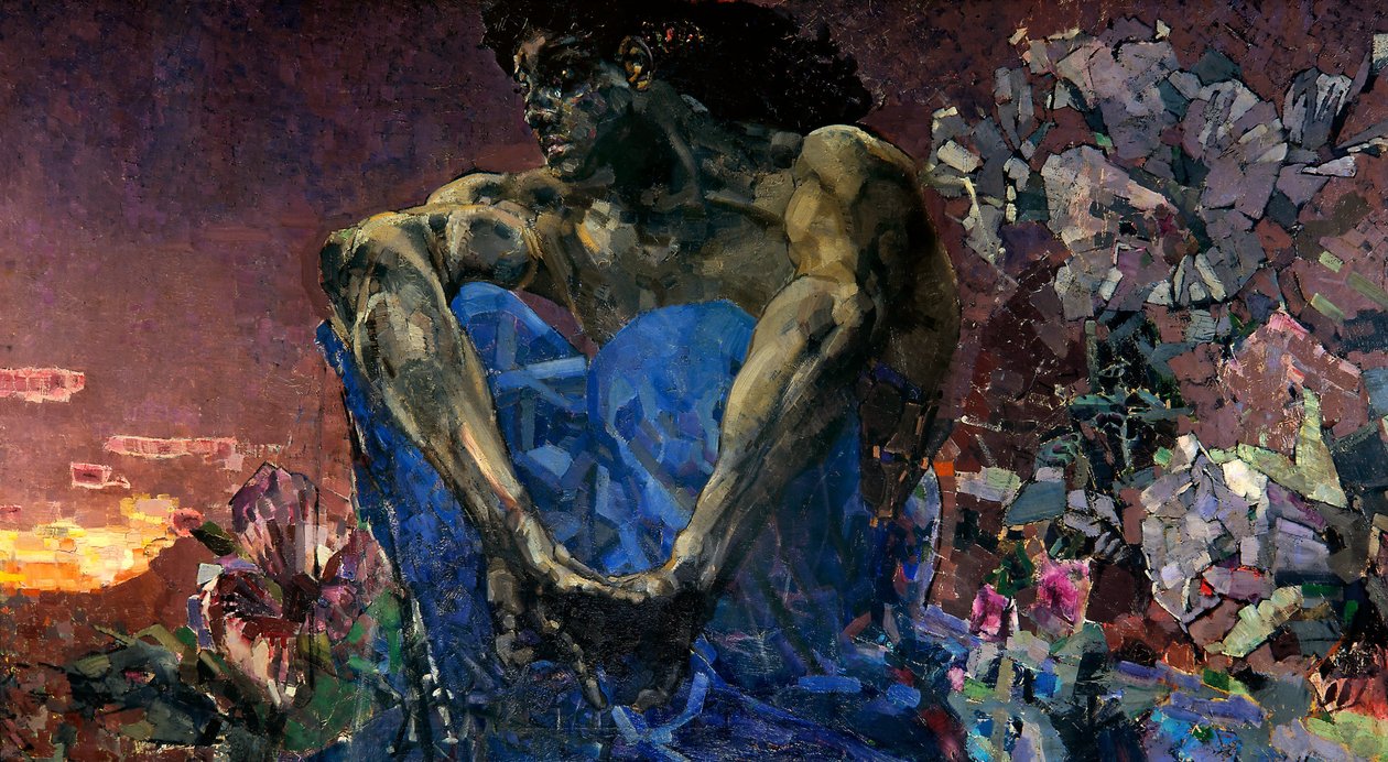 Demon (siedzi) autorstwa Mikhail Aleksandrovich Vrubel