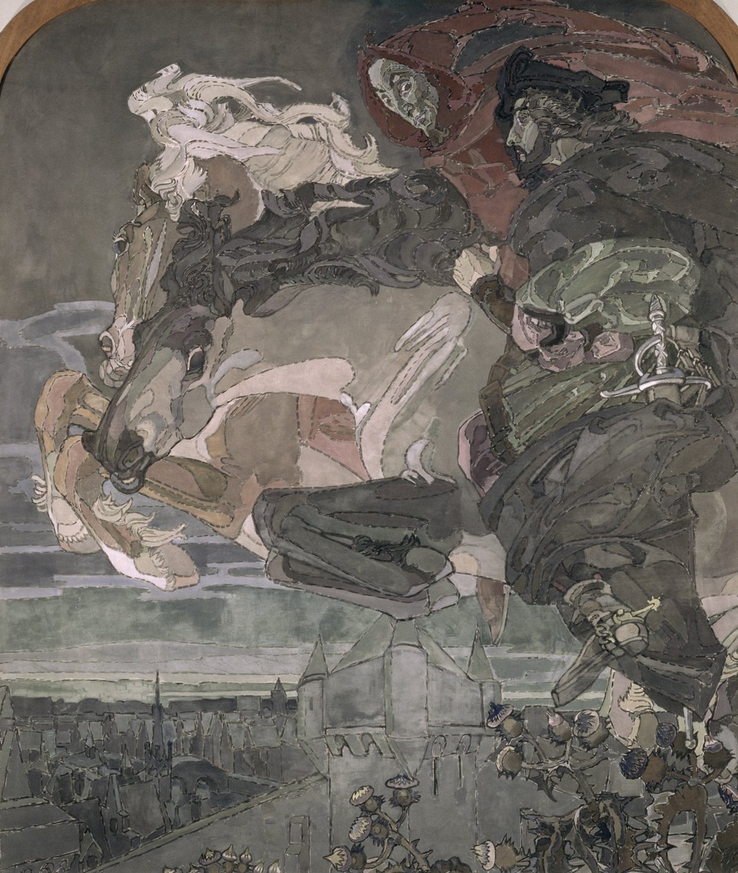 Lot Fausta i Mefistofelesa, 1896 autorstwa Mikhail Aleksandrovich Vrubel
