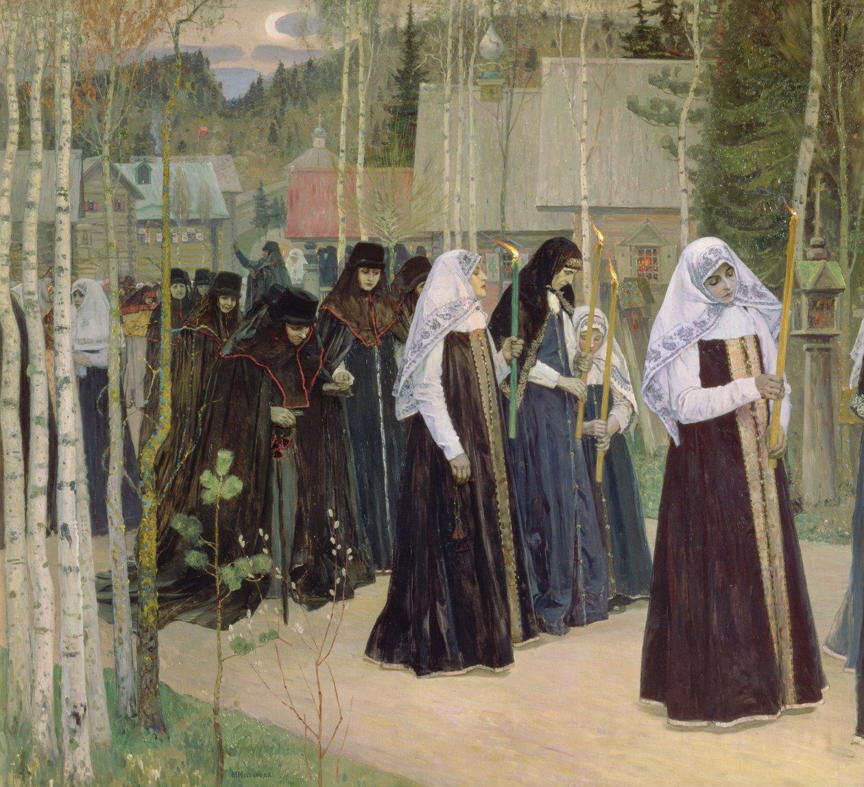 Zabranie zasłony, 1898 autorstwa Mikhail Vasilievich Nesterov