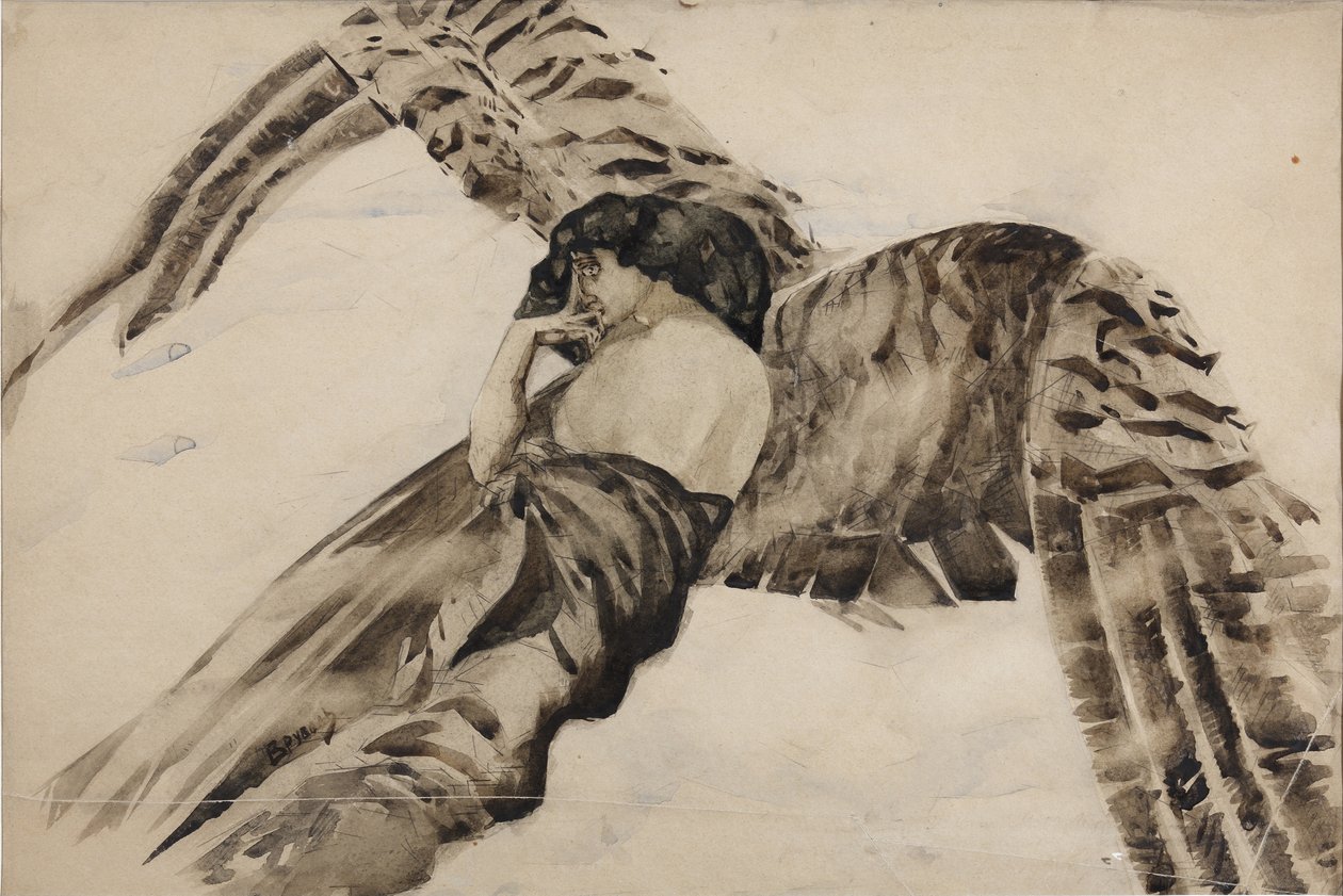 Latający demon, 1890-1891 autorstwa Mikhail Aleksandrovich Vrubel