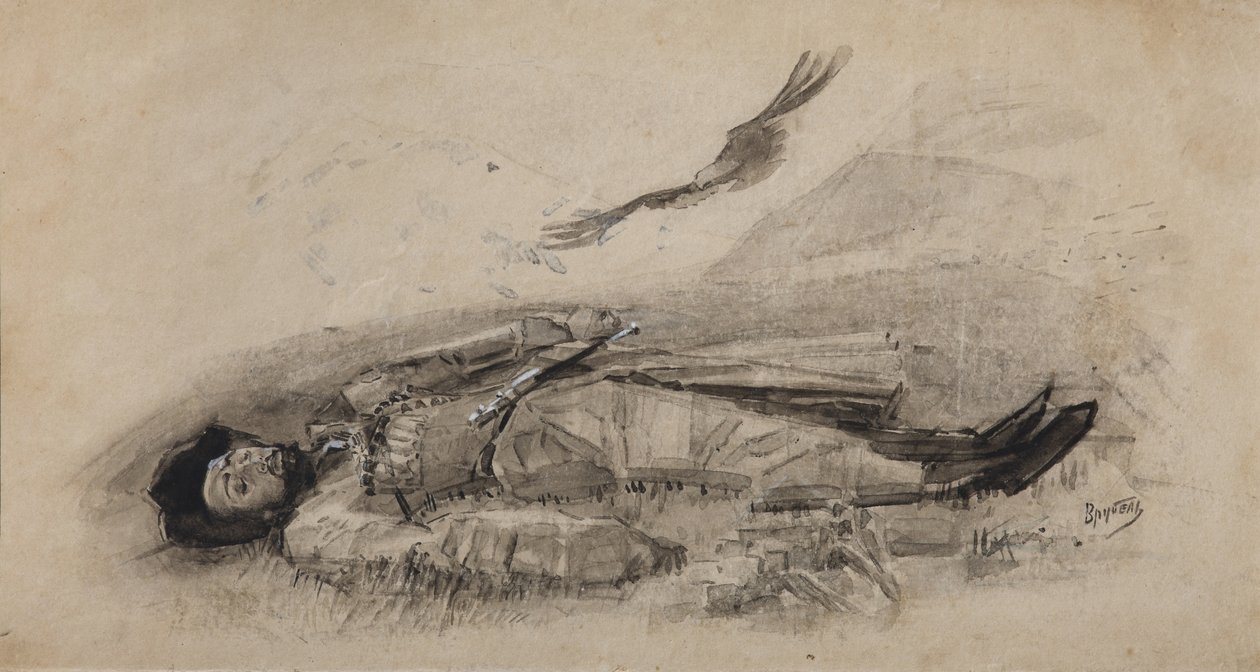 Ilustracja do wiersza Ismail-Bej M. Lermontowa, 1889-1891 autorstwa Mikhail Aleksandrovich Vrubel