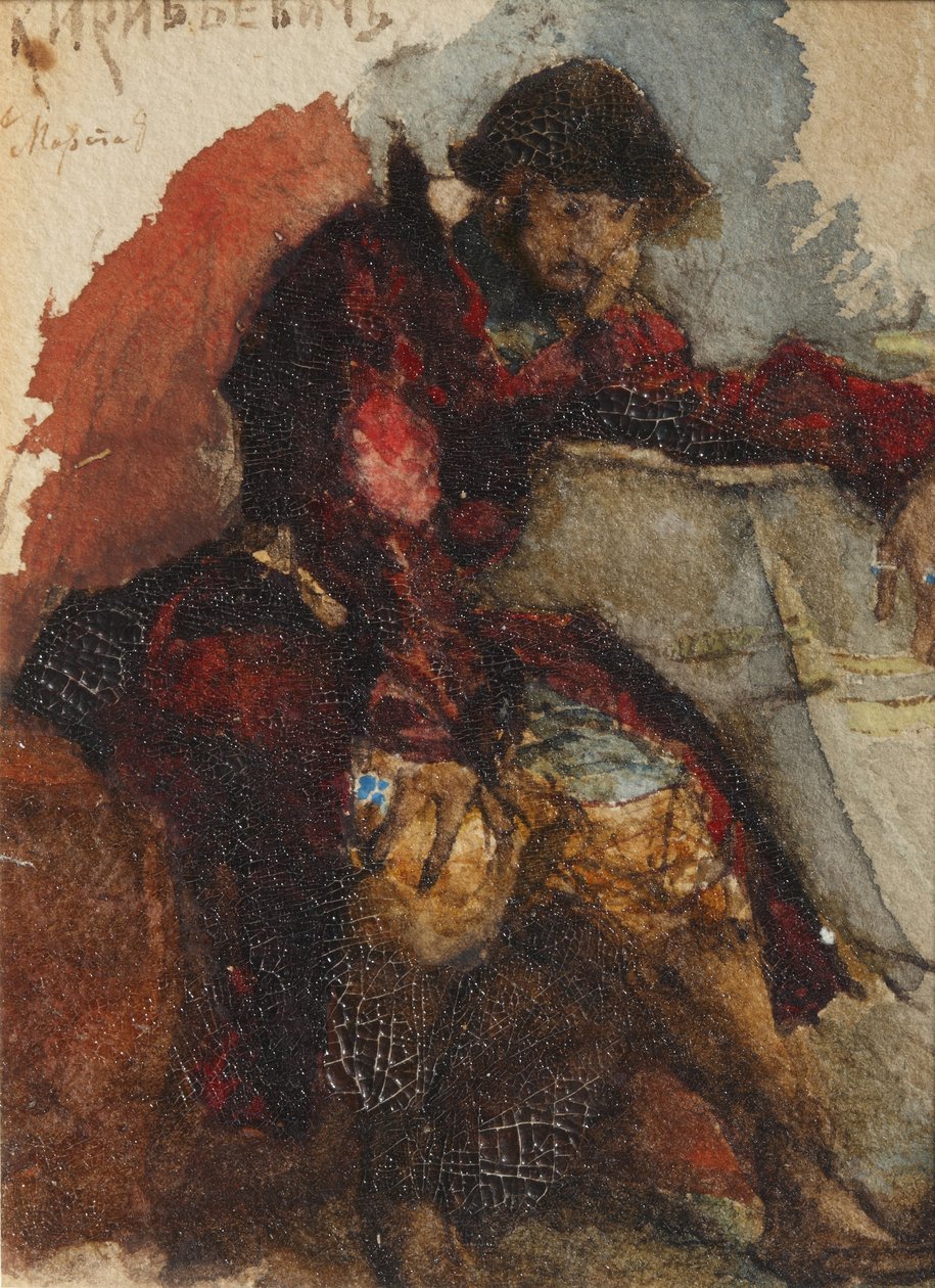 Ilustracja do wiersza Pieśń kupca Kałasznikowa M. Lermontowa, lata 80. XIX wieku autorstwa Mikhail Aleksandrovich Vrubel
