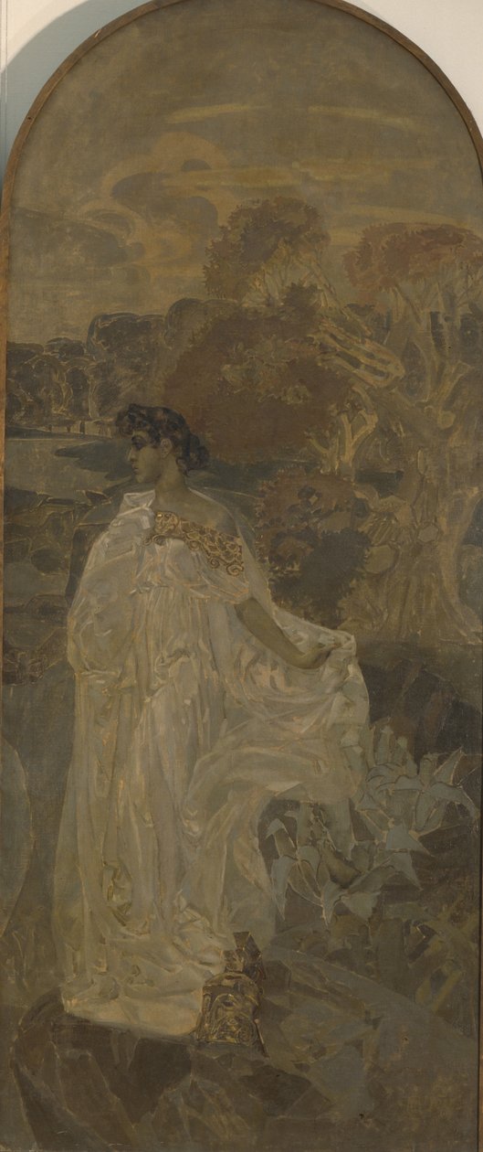 Minerwa, prawy panel tryptyku Sąd Paryski autorstwa Mikhail Aleksandrovich Vrubel
