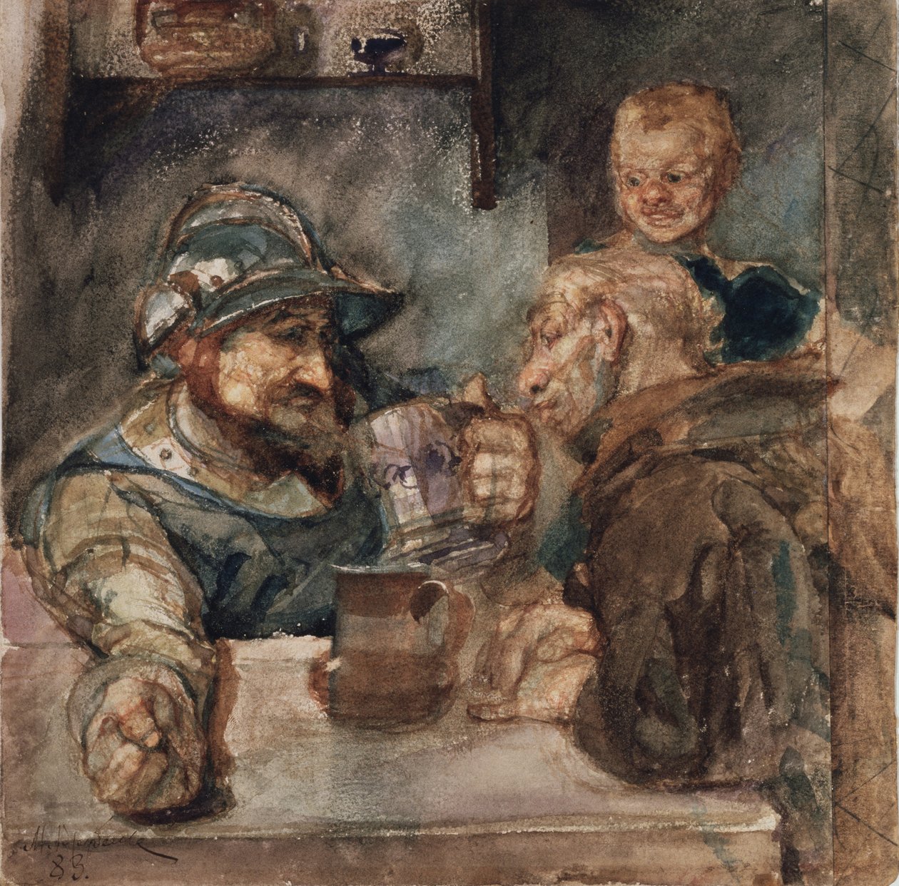 Nad kuflem piwa, 1883 r. autorstwa Mikhail Aleksandrovich Vrubel