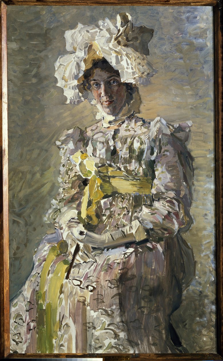 Portret Nadieżdy Zabeli Vrubel w empirowej sukni. (żona artysty). Obraz Michaiła Aleksandrowicza Vrubela (Vrubel) (1856-1910), olej na płótnie autorstwa Mikhail Aleksandrovich Vrubel