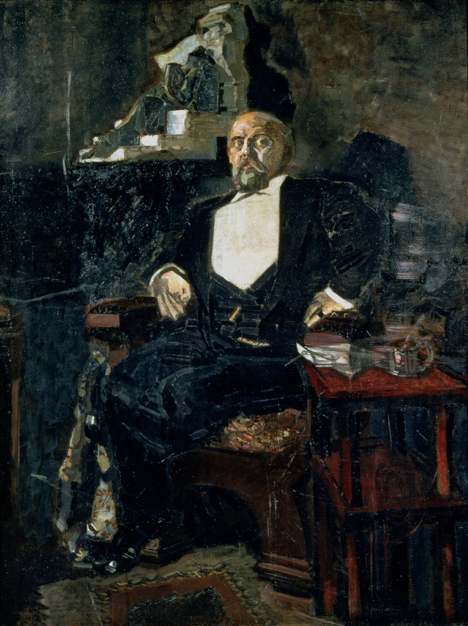 Portret Savvy Mamontova, założyciela pierwszej prywatnej opery autorstwa Mikhail Aleksandrovich Vrubel