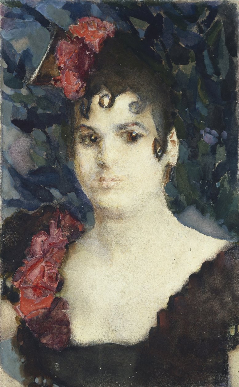 Portret Tatiany Lubatowicz jako Carmen, lata 90. XIX wieku autorstwa Mikhail Aleksandrovich Vrubel