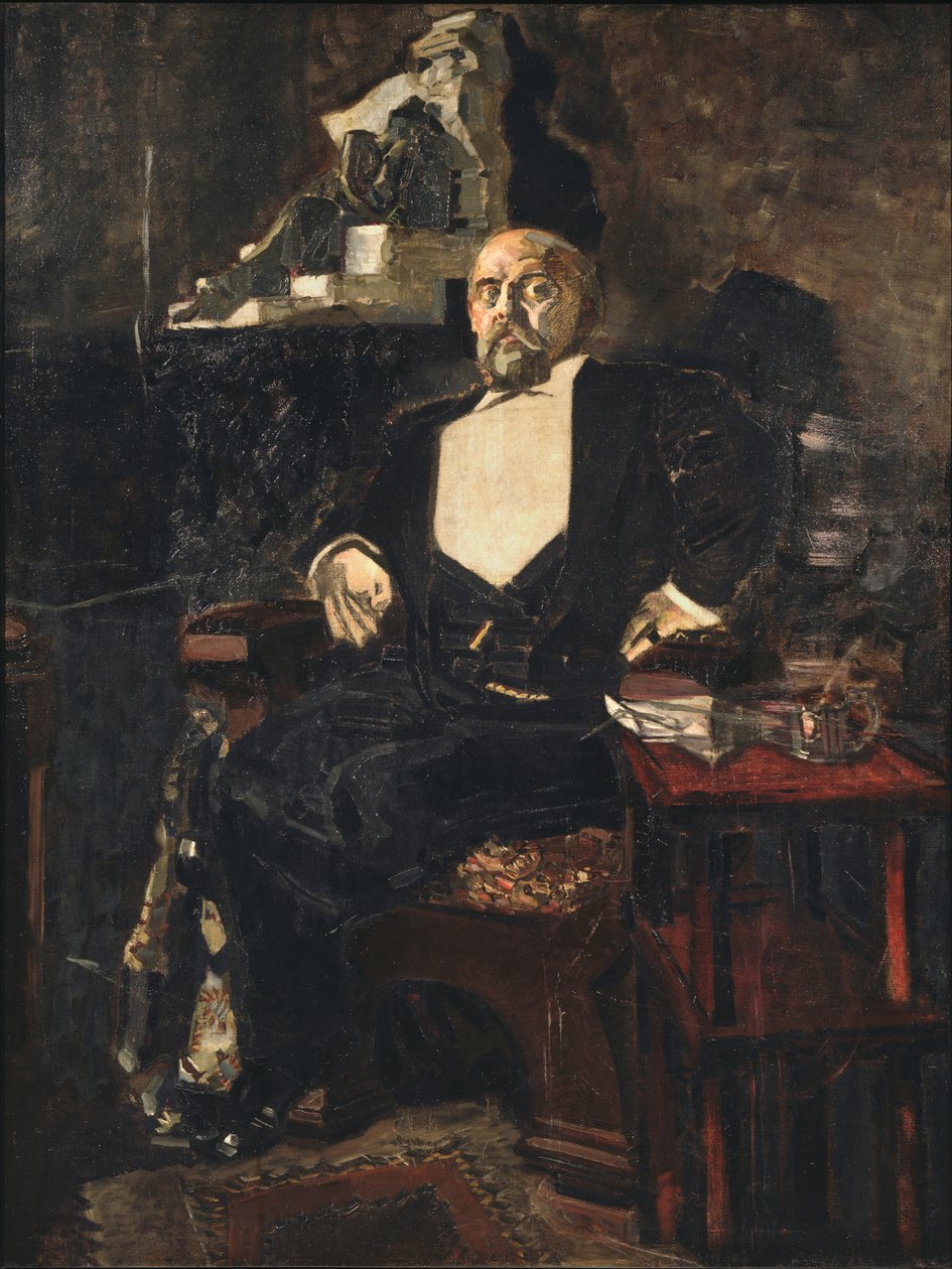 Portret założyciela pierwszej rosyjskiej prywatnej opery Savva Mamontov 1841-1918, 1897 autorstwa Mikhail Aleksandrovich Vrubel