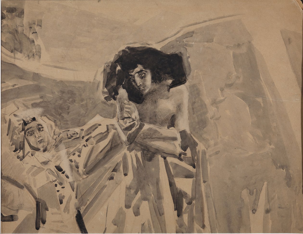 Taniec Tamary. Ilustracja do wiersza „Demon” Michaiła Lermontowa, 1890-1891 autorstwa Mikhail Aleksandrovich Vrubel