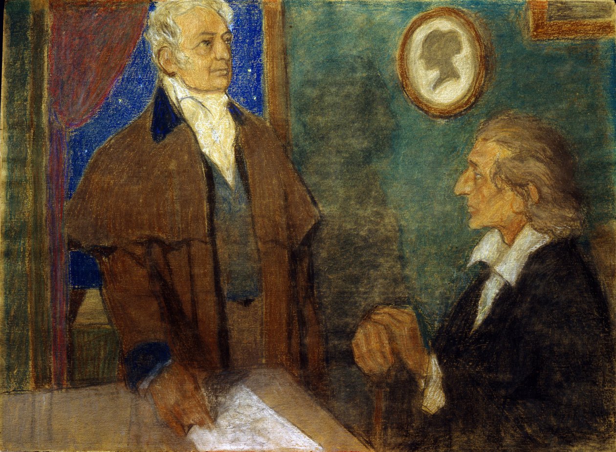 JW von Goethe i F. Schiller w Weimarze) autorstwa Mikhail Dmitrievich Ezuchevsky