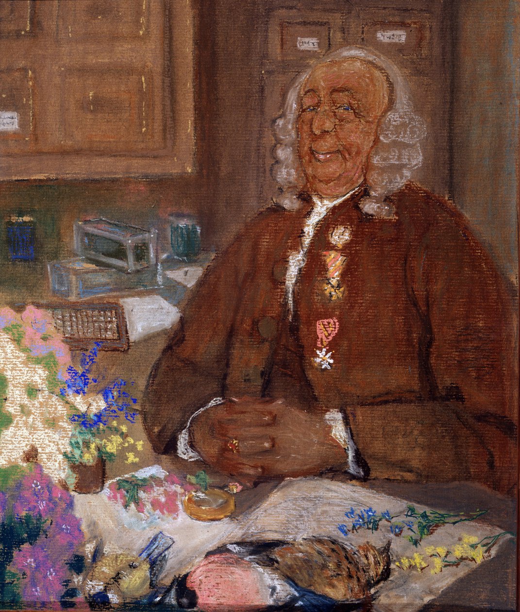 „Portret Karola Linne (Carl von Linne, Linneus 1707-1778), szwedzki przyrodnik”” Obraz Michaiła Dmitriewicza Ezuczewskiego (1880-1928) Państwowe Muzeum Darwina XX wieku, Moskwa autorstwa Mikhail Dmitrievich Ezuchevsky