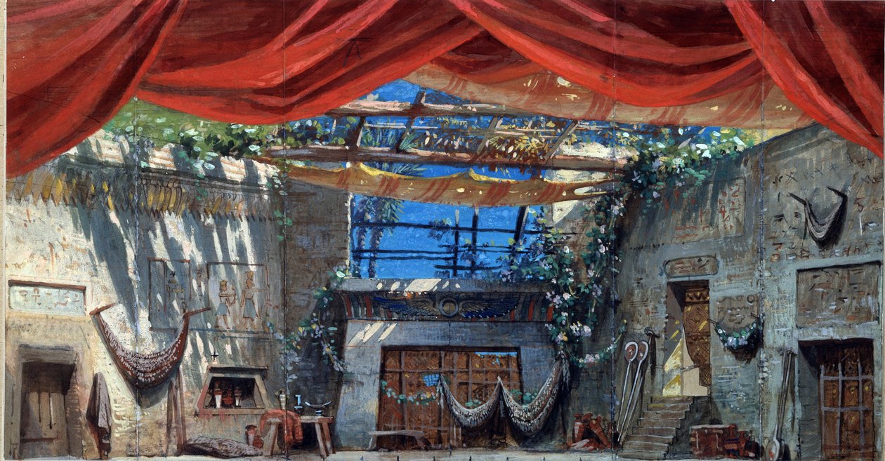 Scenografia do baletu „Ondine ou la Naiade” Julesa Perrota do muzyki Cesare Pugni. Ilustracja gwaszowa autorstwa Michaiła Iljicza Bocharow (1831-1895) 1874 Państwowe Centralne Muzeum Teatralne im. A. Bachruszyna, Moskwa autorstwa Mikhail Ilyich Bocharov