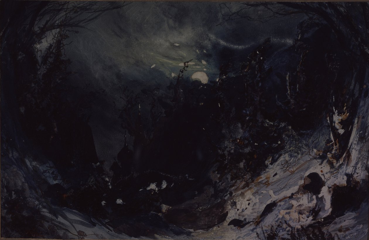 Scenografia do opery Potęga diabła A. Sierowa, 1871 autorstwa Mikhail Ilyich Bocharov