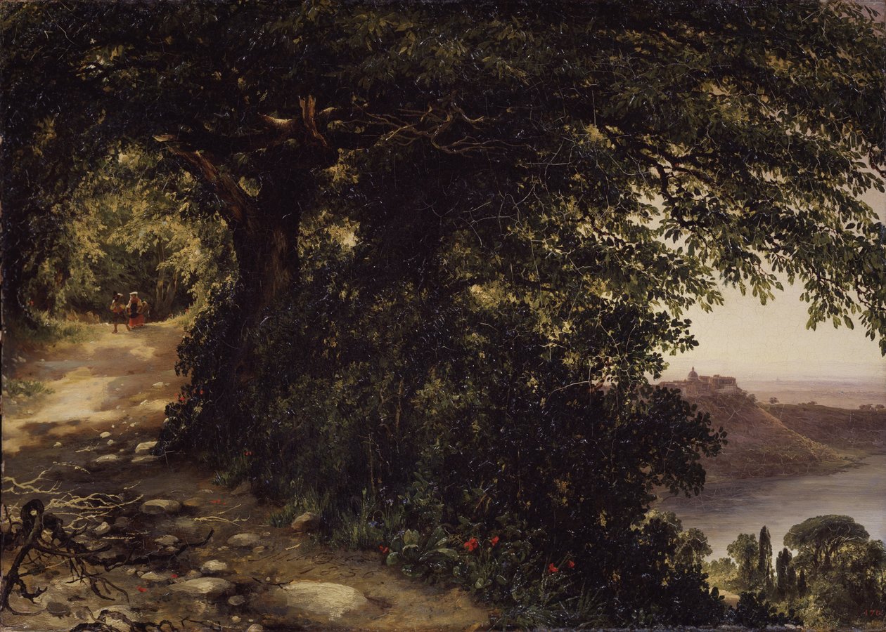 Widok na Castel Gandolfo niedaleko Rzymu, 1836 autorstwa Mikhail Ivanovich Lebedev