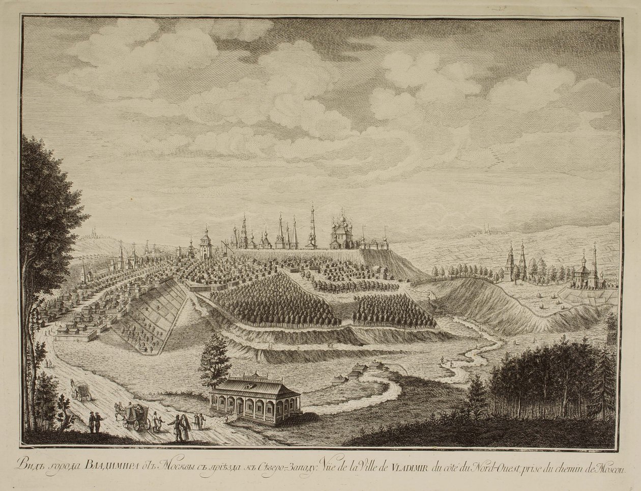 Widok miasta Włodzimierza, 1769 autorstwa Mikhail Ivanovich Makhaev