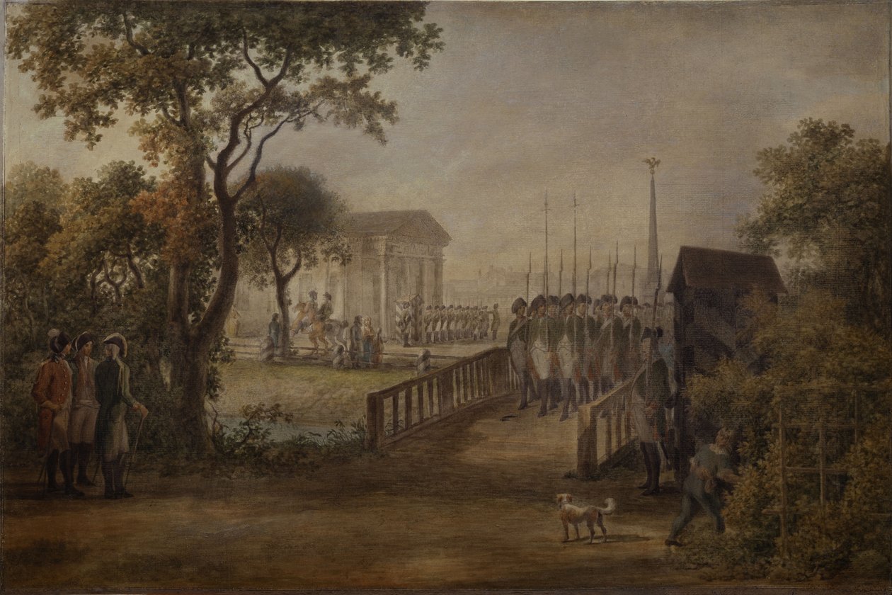 Zmiana warty na łące caryckiej w Petersburgu, 1799 autorstwa Mikhail Matveevich Ivanov