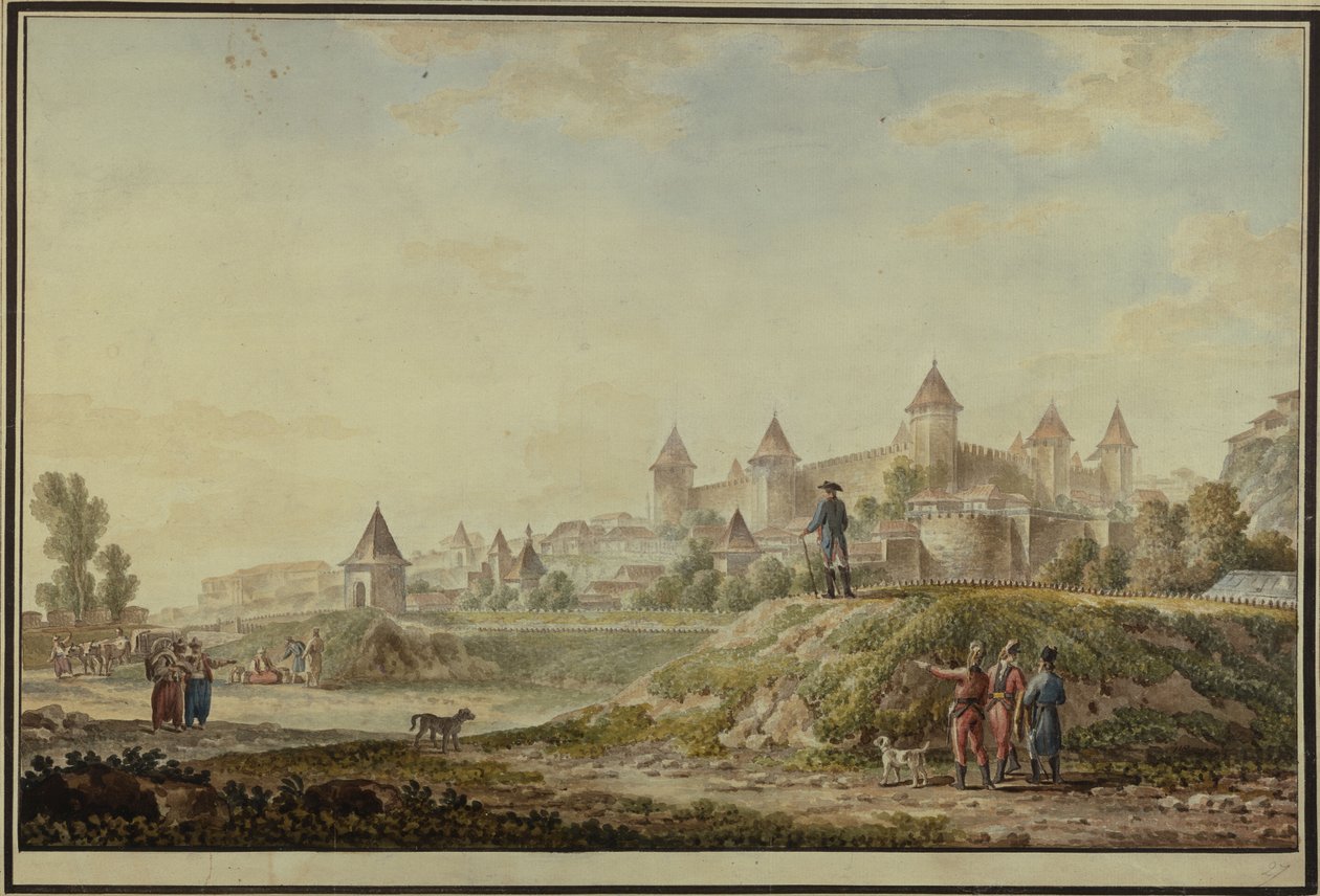 Widok twierdzy Bender, 1790 autorstwa Mikhail Matveevich Ivanov