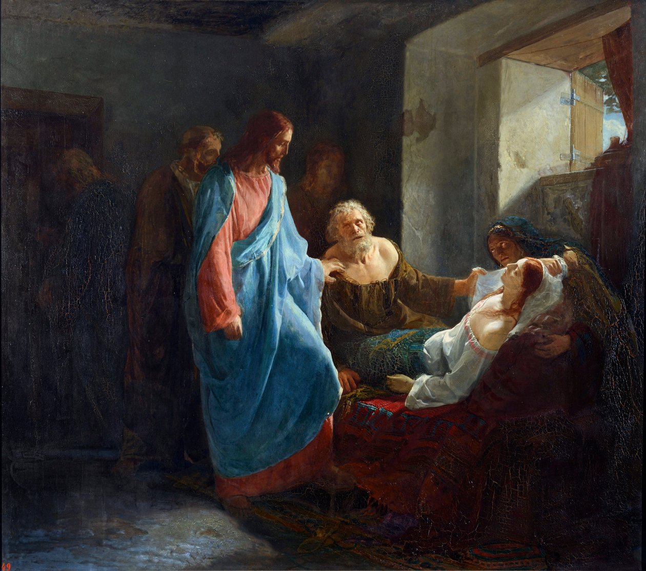 Zmartwychwstanie córki Jaira – Michaił Michajłowicz Zełenski (1843-po 1882) autorstwa Mikhail Mikhailovich Zelensky