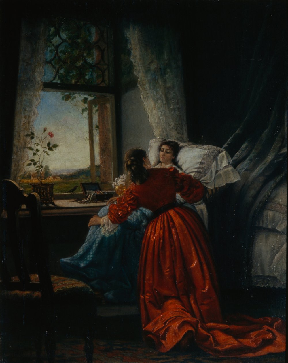 Wizyta u chorych, 1885 autorstwa Mikhail Petrovich Klodt Baron