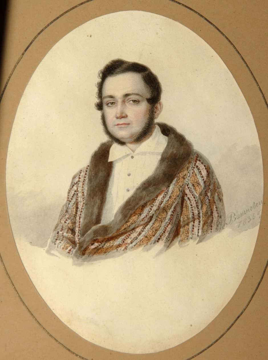 Portret Jakowa Nikołajewicza Kalinowskiego 1814-1903, 1836 autorstwa Mikhail Prokopyevich Vishnevitsky
