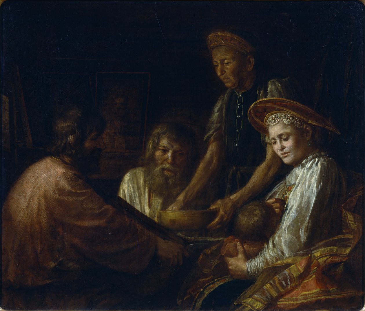 Posiłek chłopski, 1774 autorstwa Mikhail Shibanov