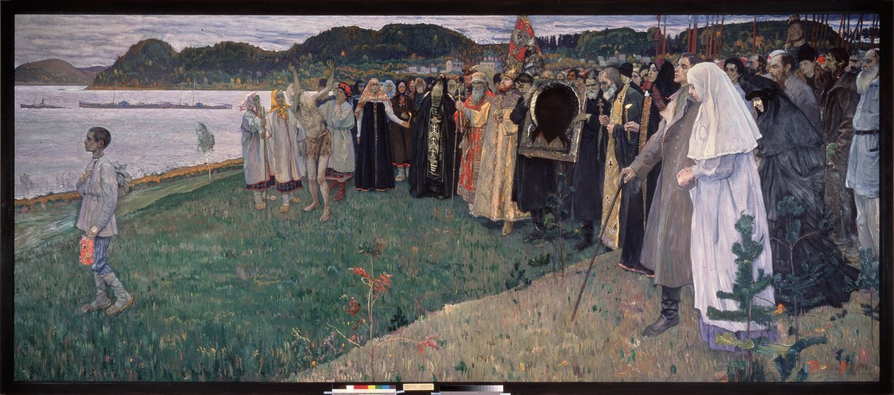 W Rosji popularna dusza (W Rosji, Dusza ludowa). Obraz Michaiła Wasiljewicza Niestierowa (1862-1942), olej na płótnie autorstwa Mikhail Vasilievich Nesterov