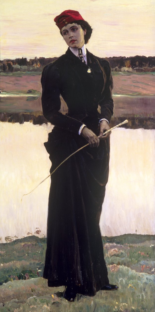 Portret Olgi Nesterowej lub, Kobieta w habitacie, 1906 autorstwa Mikhail Vasilievich Nesterov